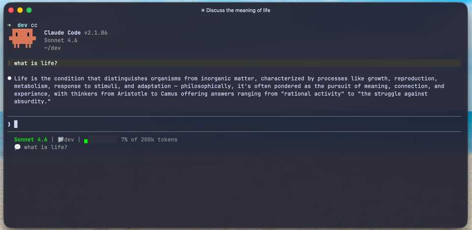 Ghostty running Claude Code on macOS